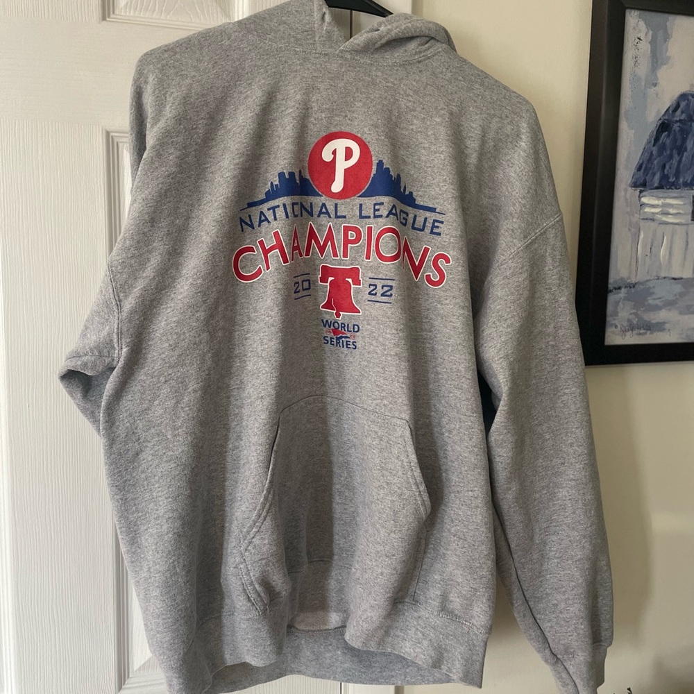 Gildan Phillies Gray Hoodie with Red Graphic L